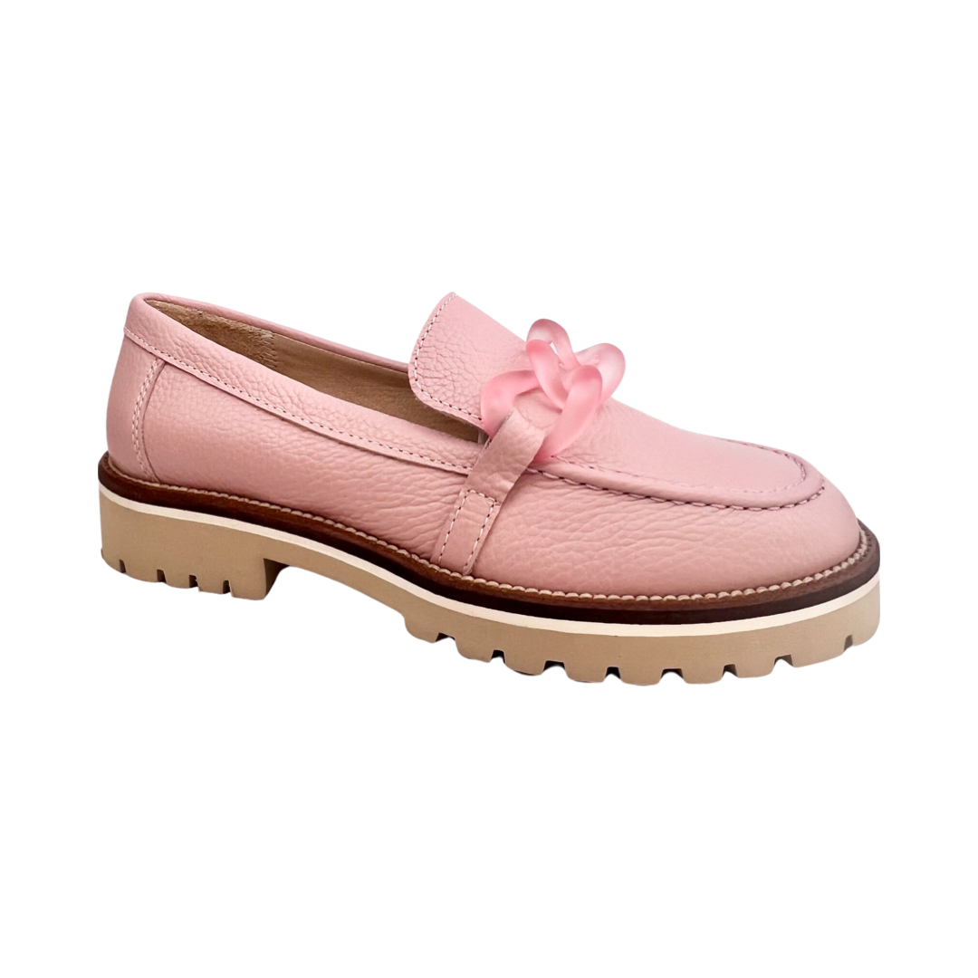 Beberlis Pink Chunky Chain Loafer
