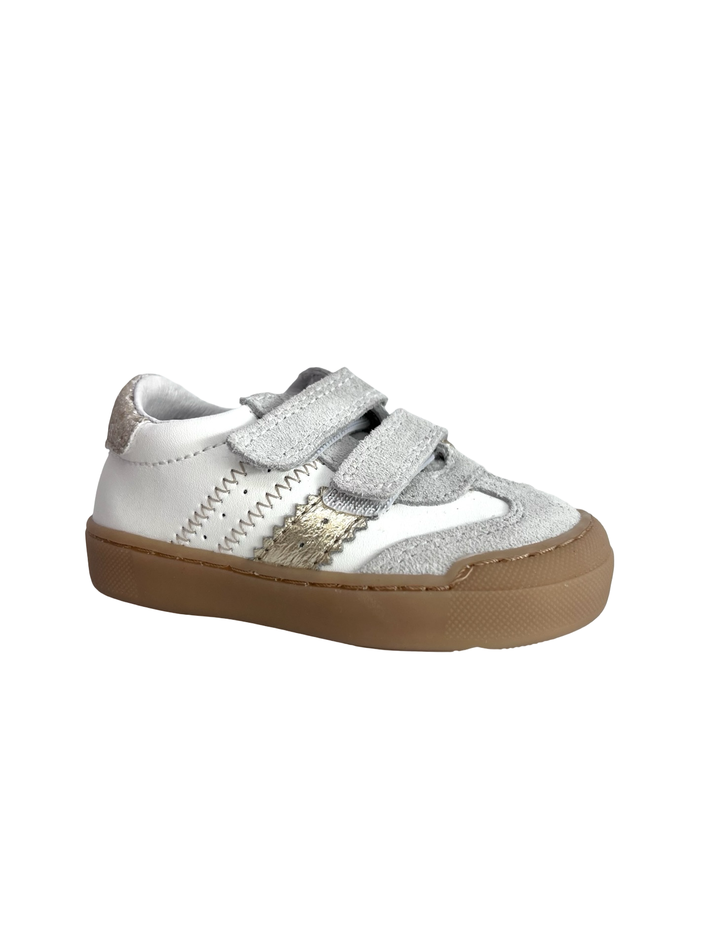 NATURINO RIBY VL. SUEDE/CALF/GLITTER WHITE-PLATINUM