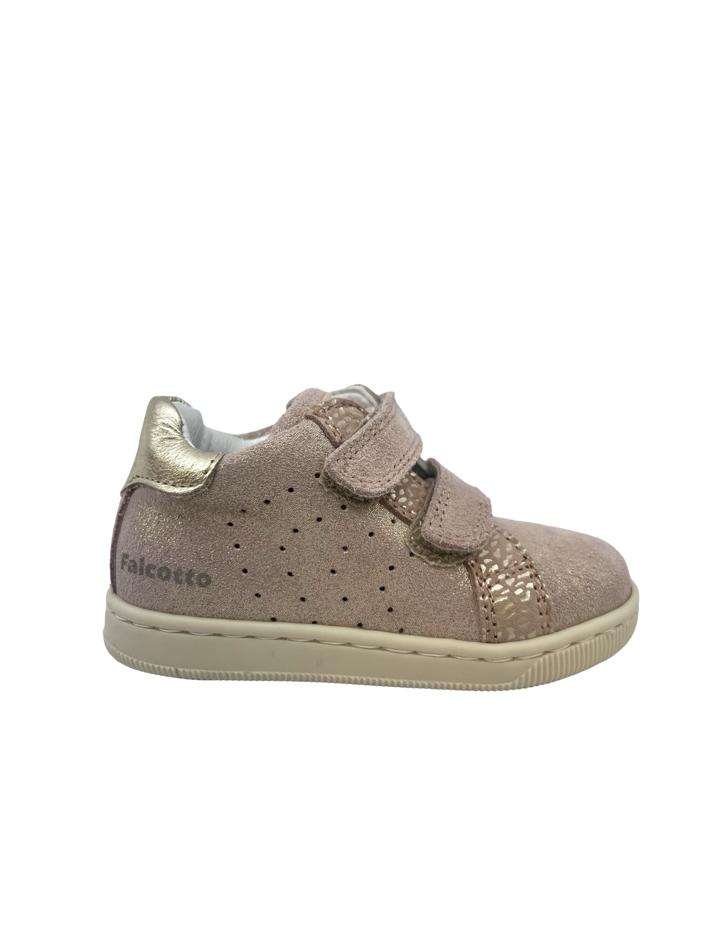 Falcotto Rose Suede Glitter Double Velcro Sneaker- Kiner