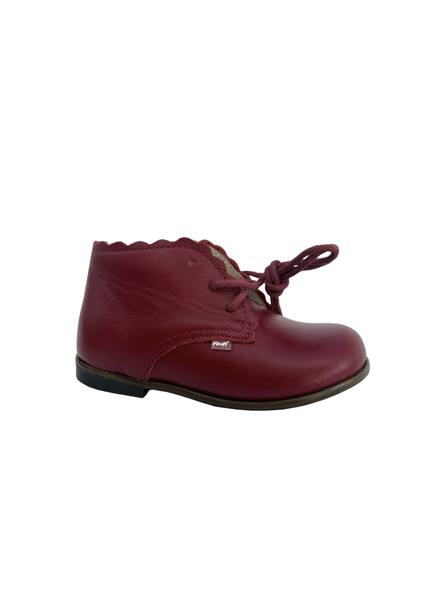 Emel Red Scalloped Baby Bootie