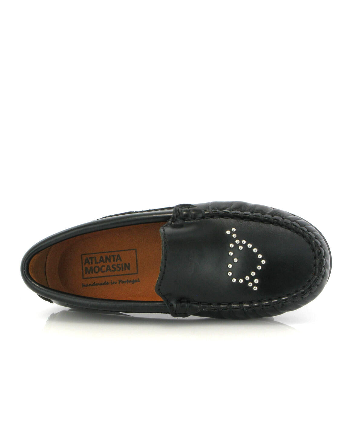 Atlanta Mocassin Black Heart Stud Loafer
