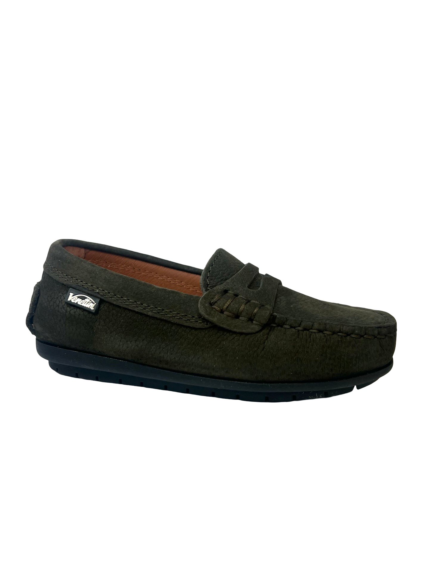 Venettini Olive Suede Gum Penny Loafer- Reese