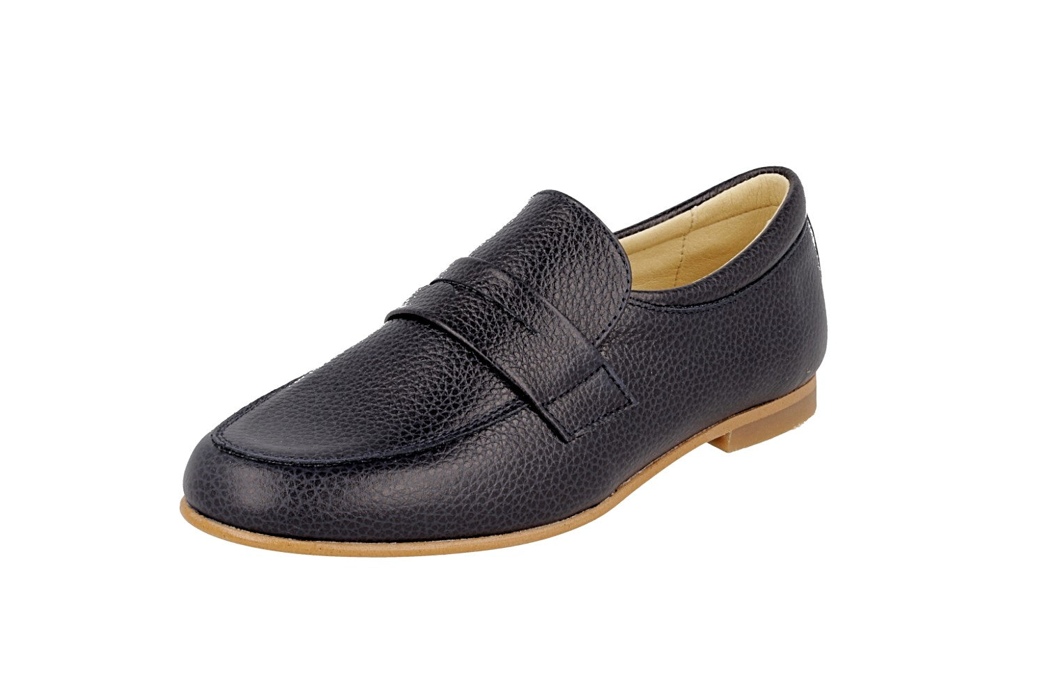 Andanines Navy Grainy Penny Loafer