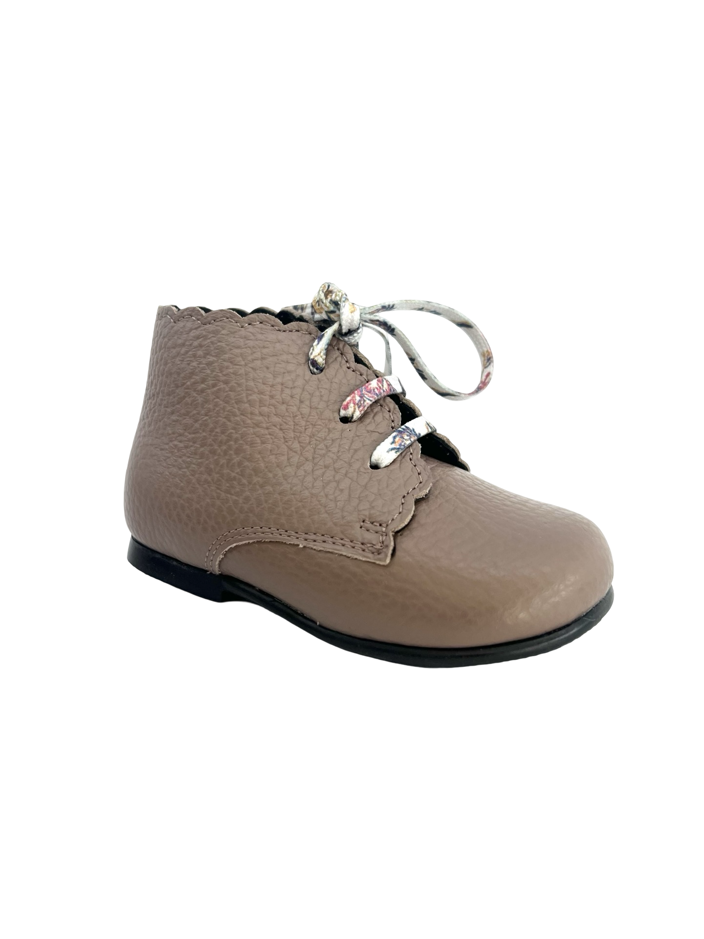 Blublonc Mauve Scalloped Baby Bootie