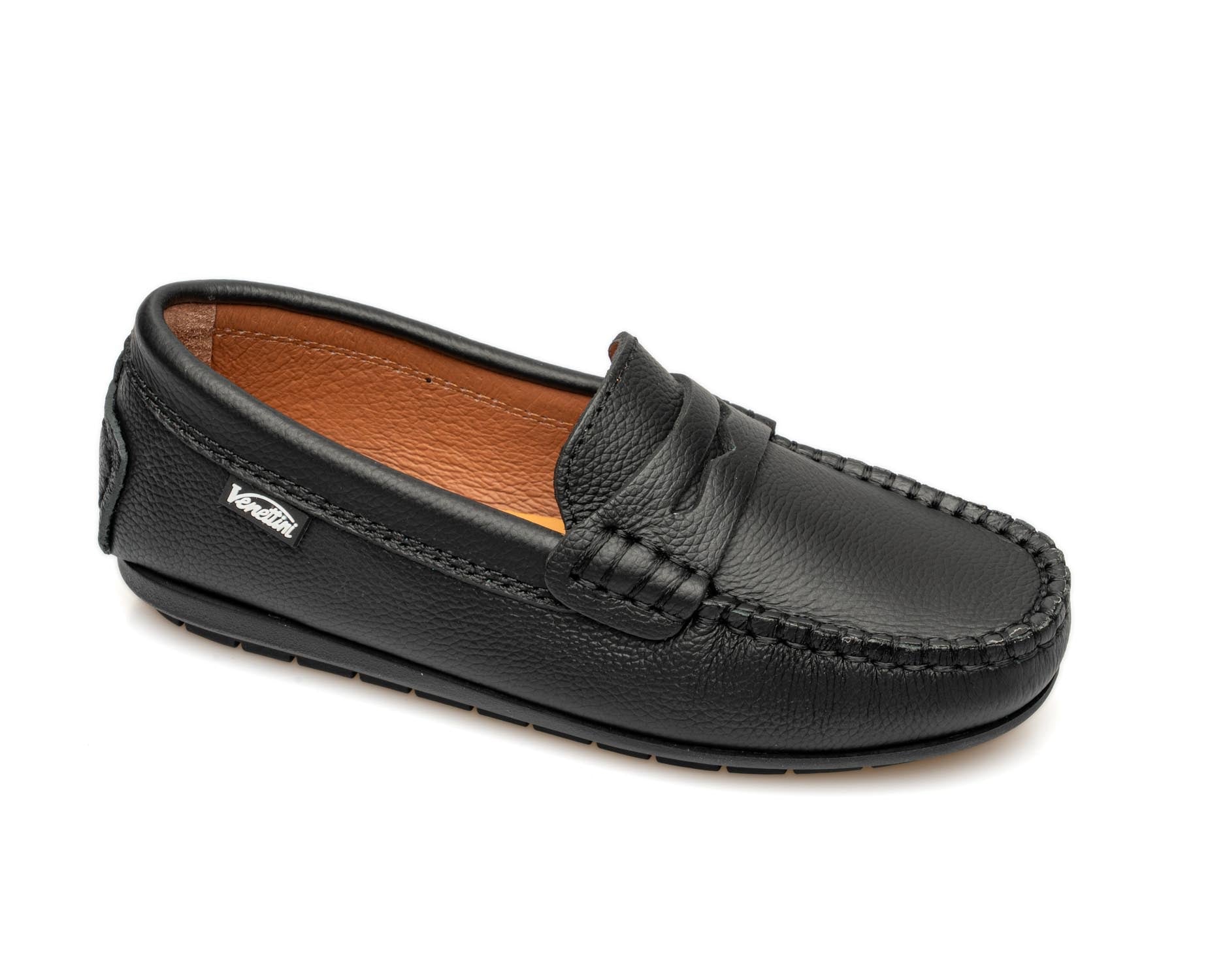 Venettini Black Grain Penny Loafer  16
