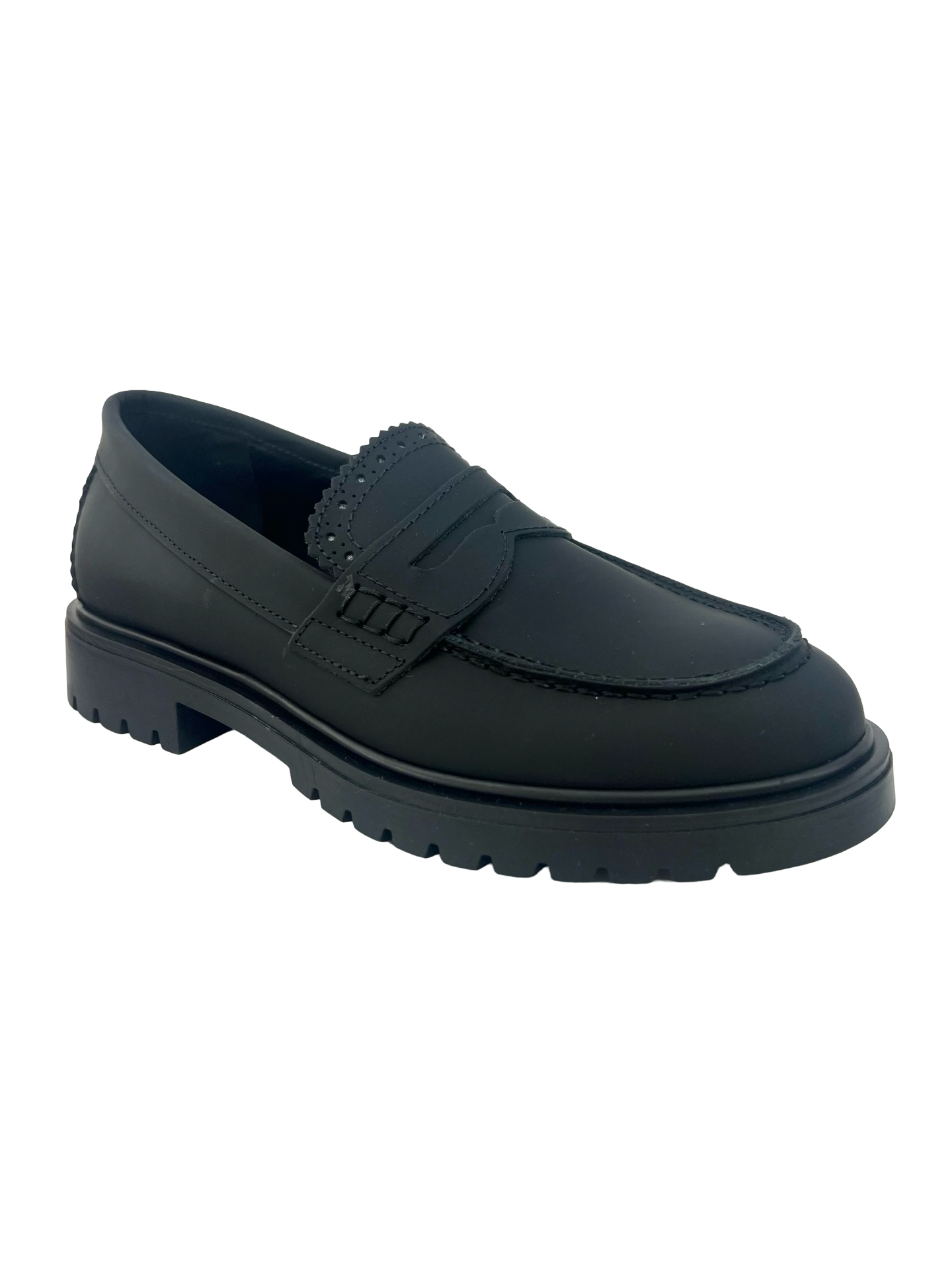 Blublonc Black Gum Chunky Penny Loafer