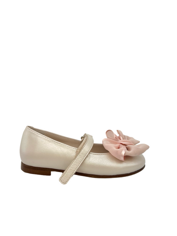 Beberlis Rose Velcro Mary Jane with Bow