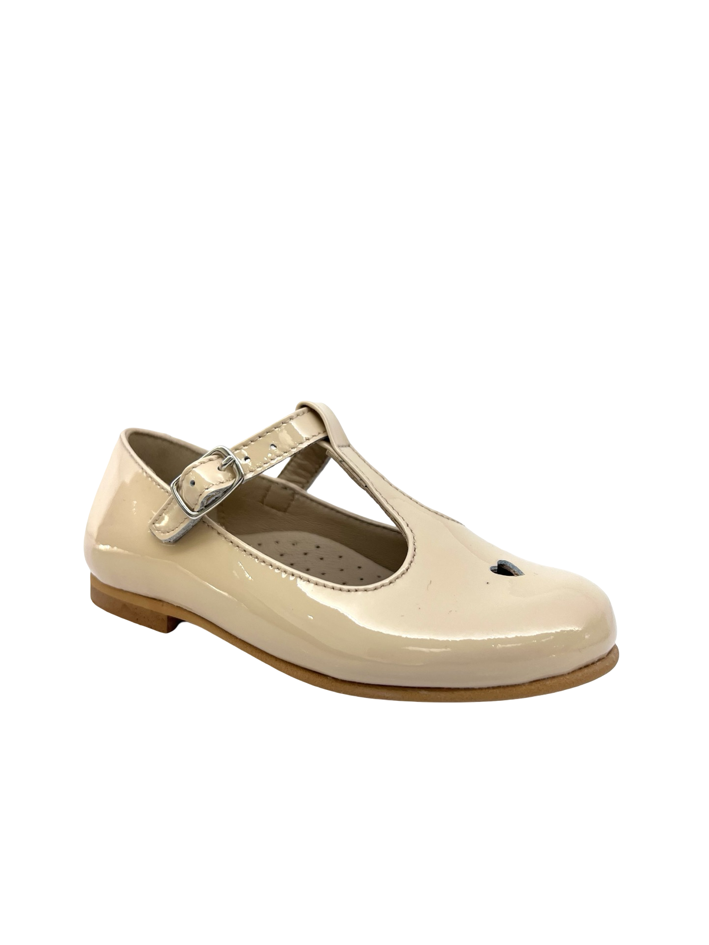 Jolee Nude Patent T Strap with Heart
