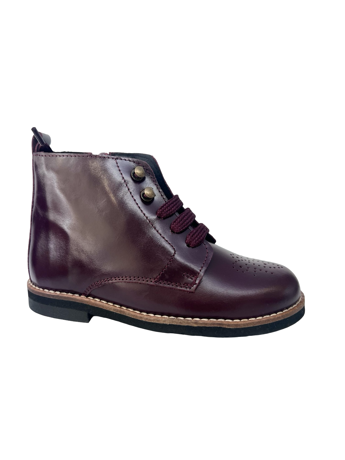 Blublonc Burgundy Zip Bootie