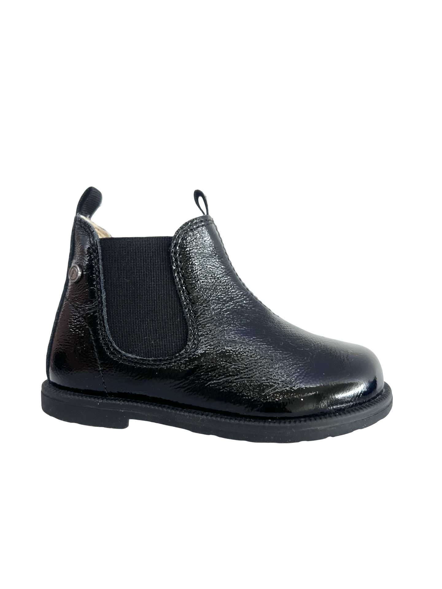 Falcotto Black Patent Zip Baby Bootie - Winter Wood