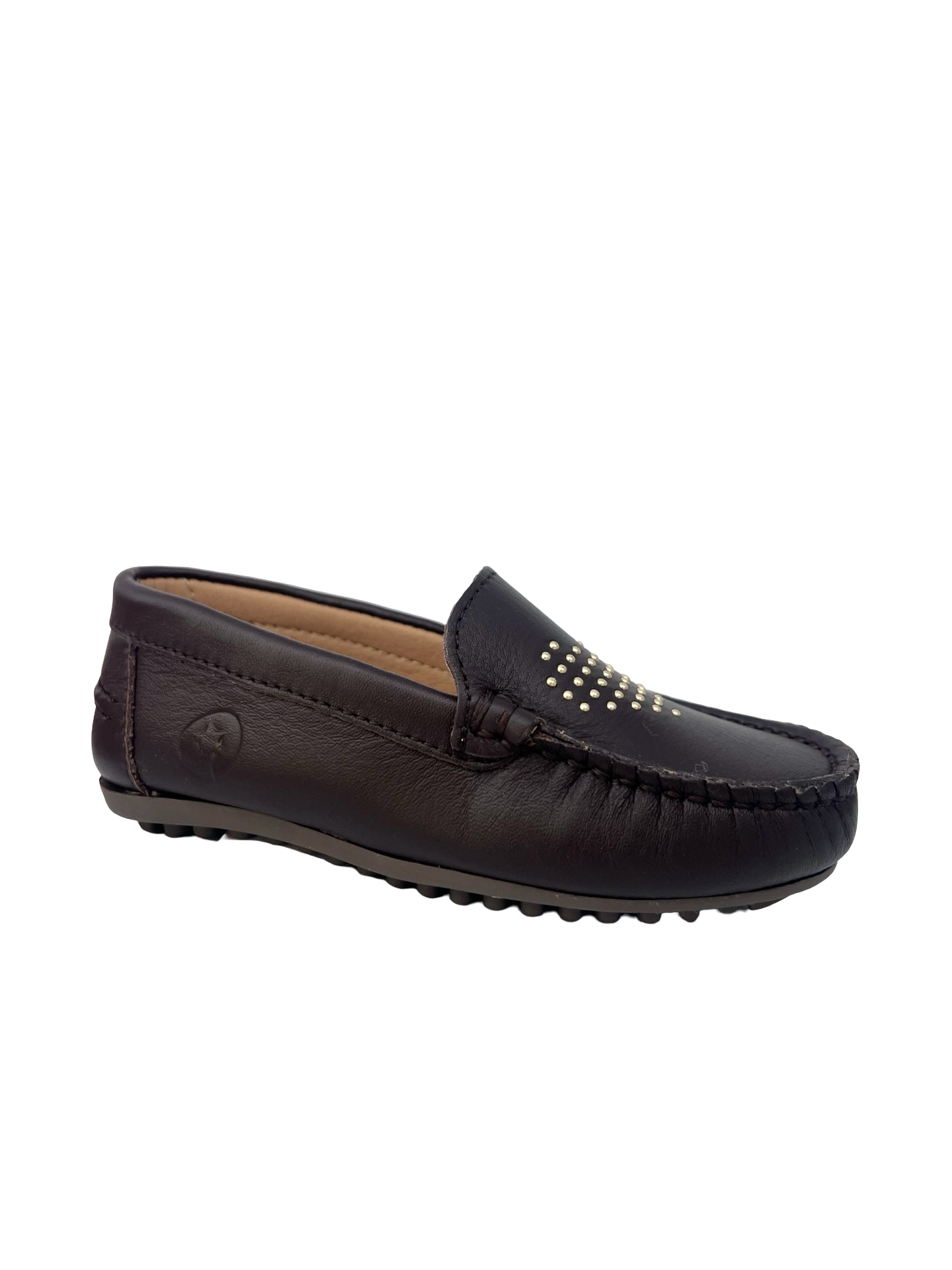 LMDI Brown Loafer with Heart Studs