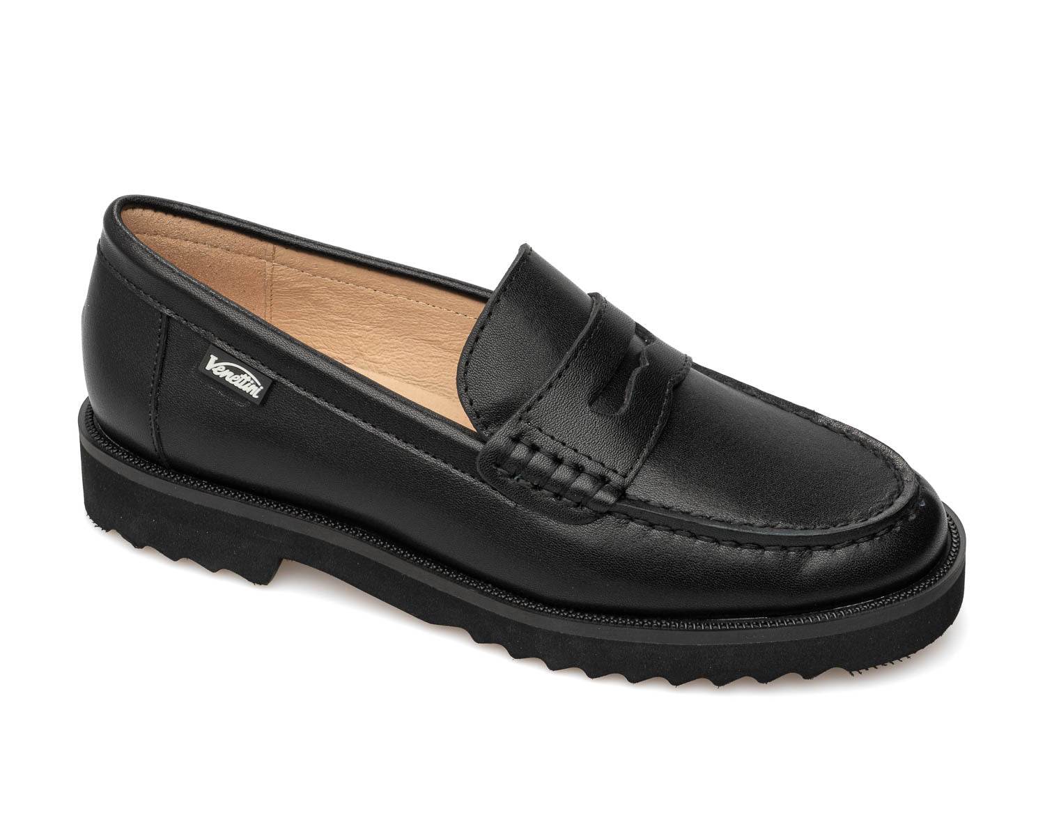 Venettini Black Chunky Penny Loafer- London