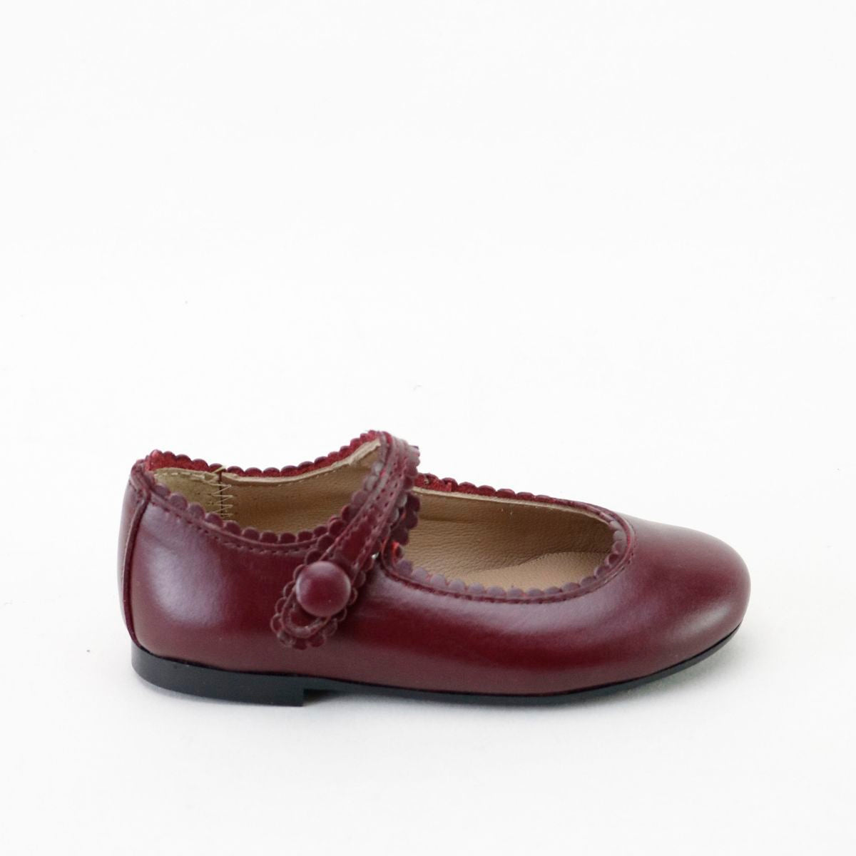 Papanatas Bordeaux Scalloped Mary Jane