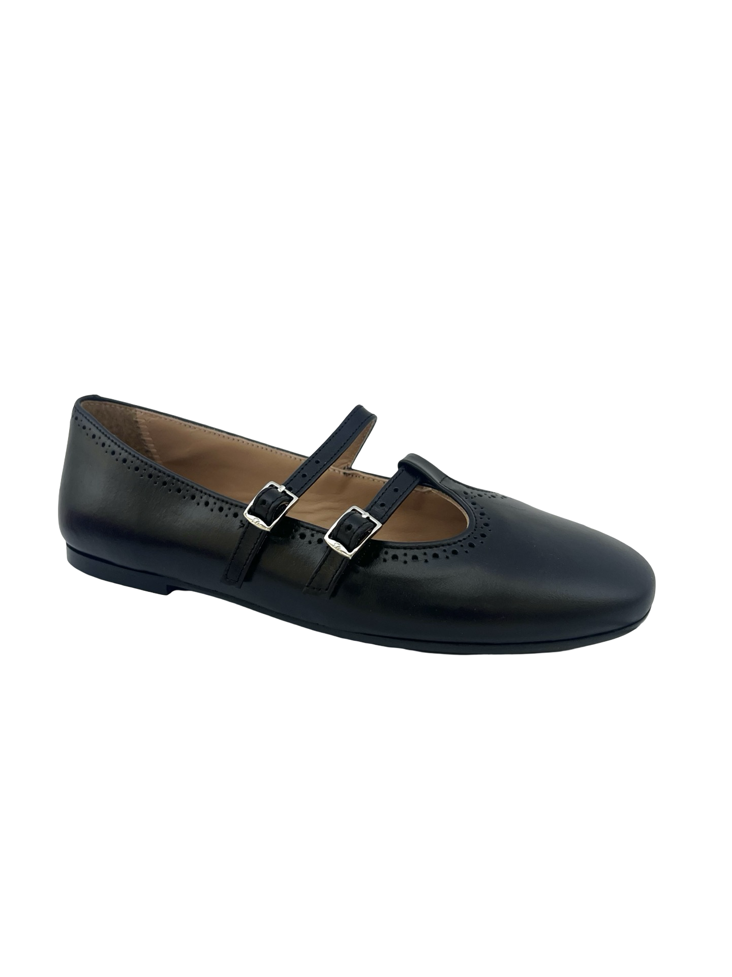 Papanatas Double Buckle T Strap Flat
