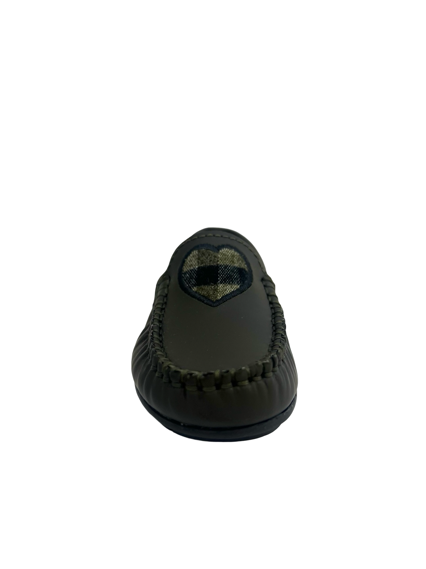 Fascani Khaki Gum Loafer with Plaid Heart