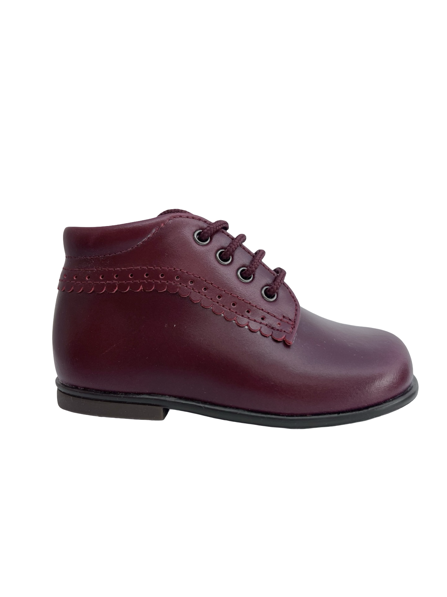 Beberlis Bordeaux Scalloped Baby Bootie