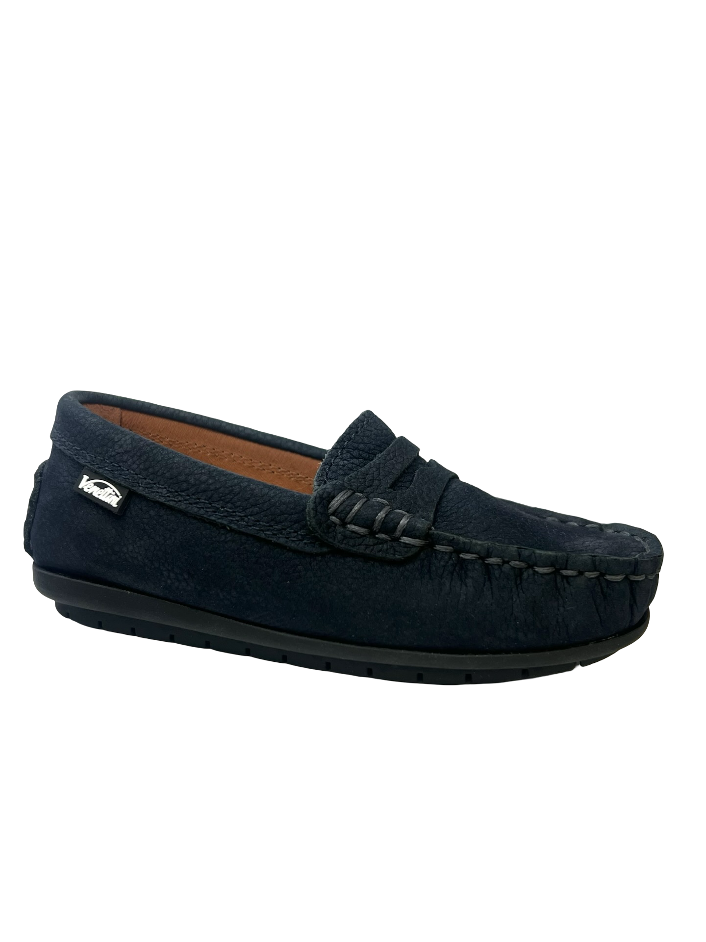 Venettini Navy Suede Gum Penny Loafer- Reese