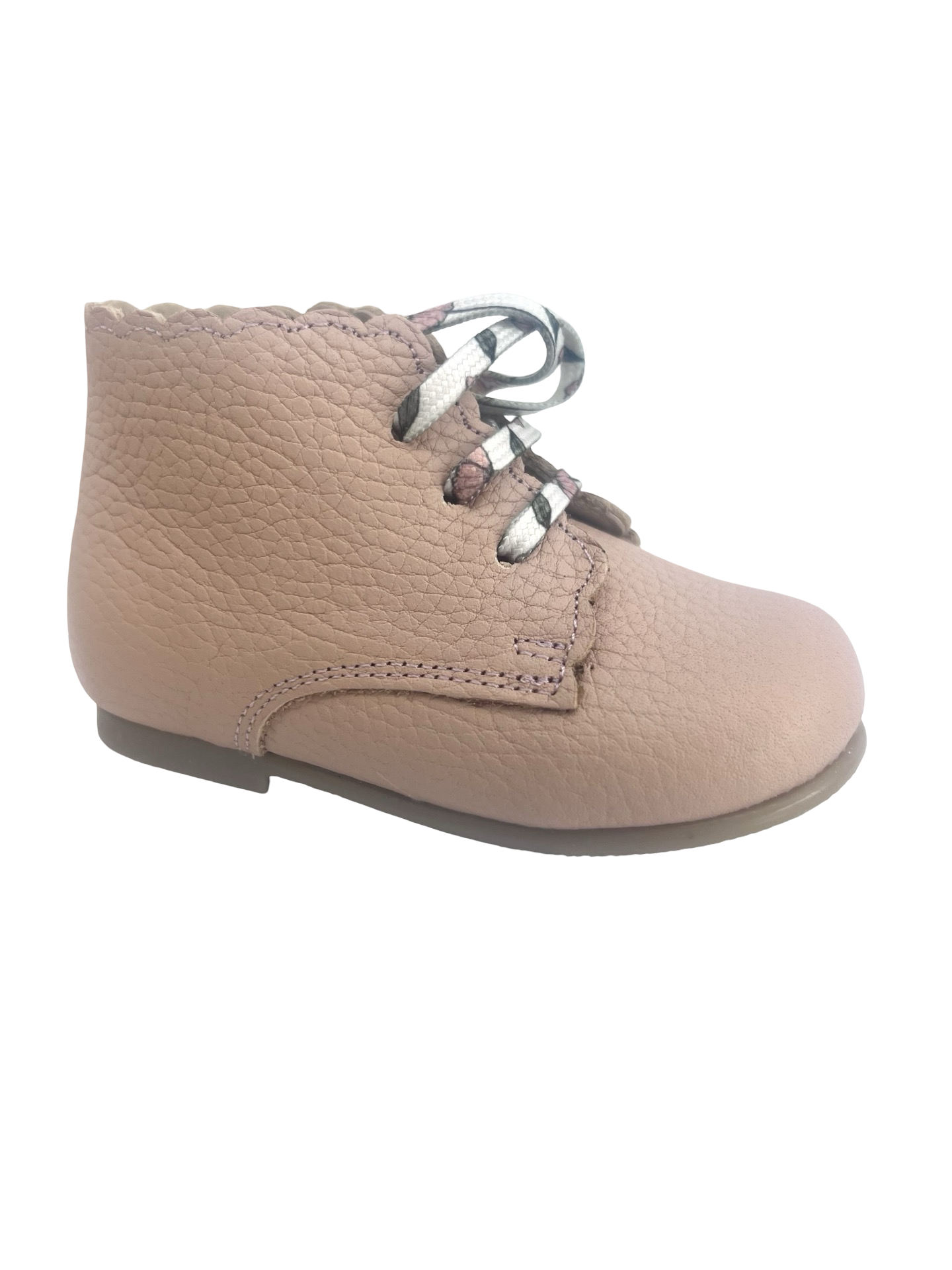 Blublonc Pink Scalloped Baby Shoe