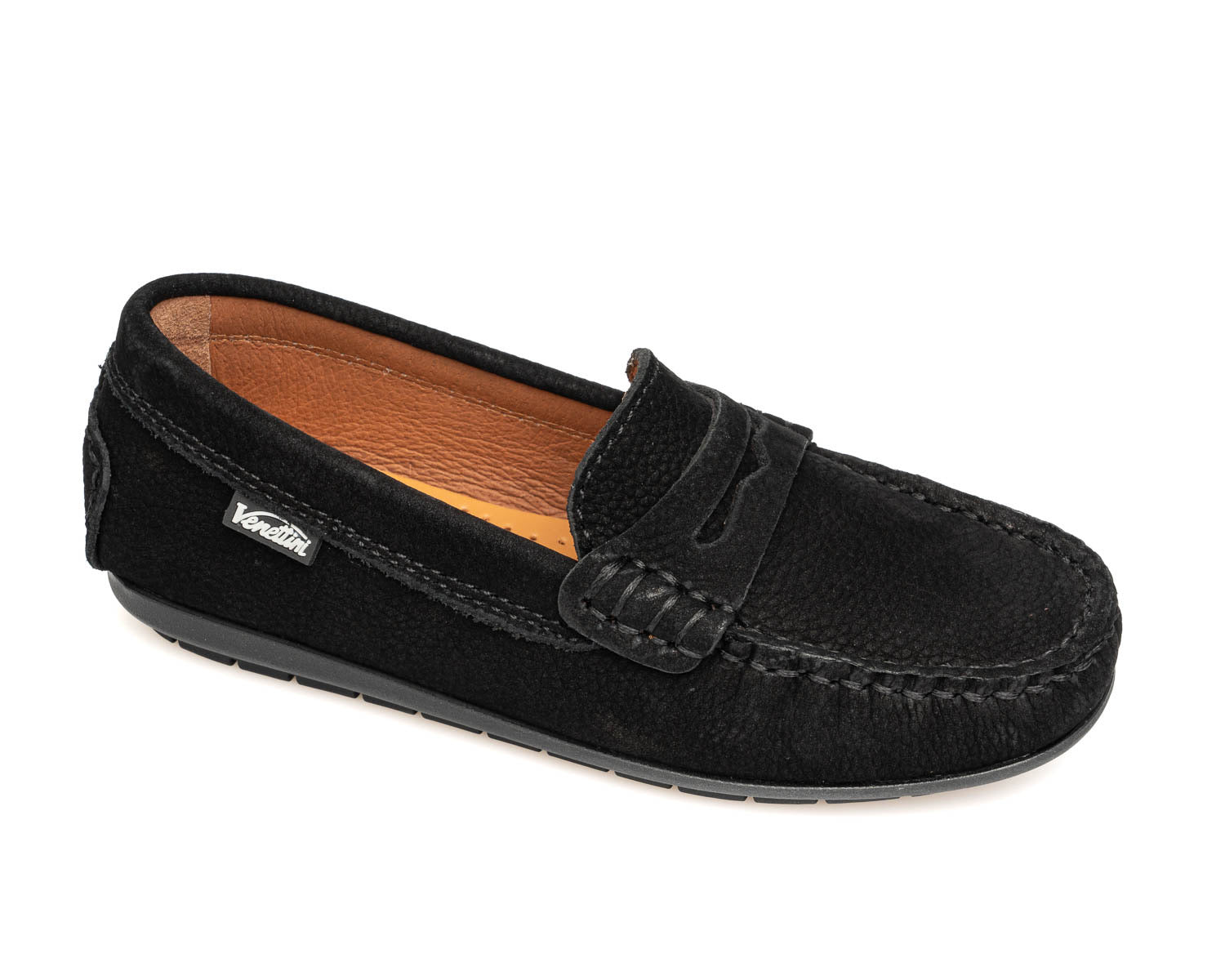 Venettini Black Suede Gum Penny Loafer- Reese