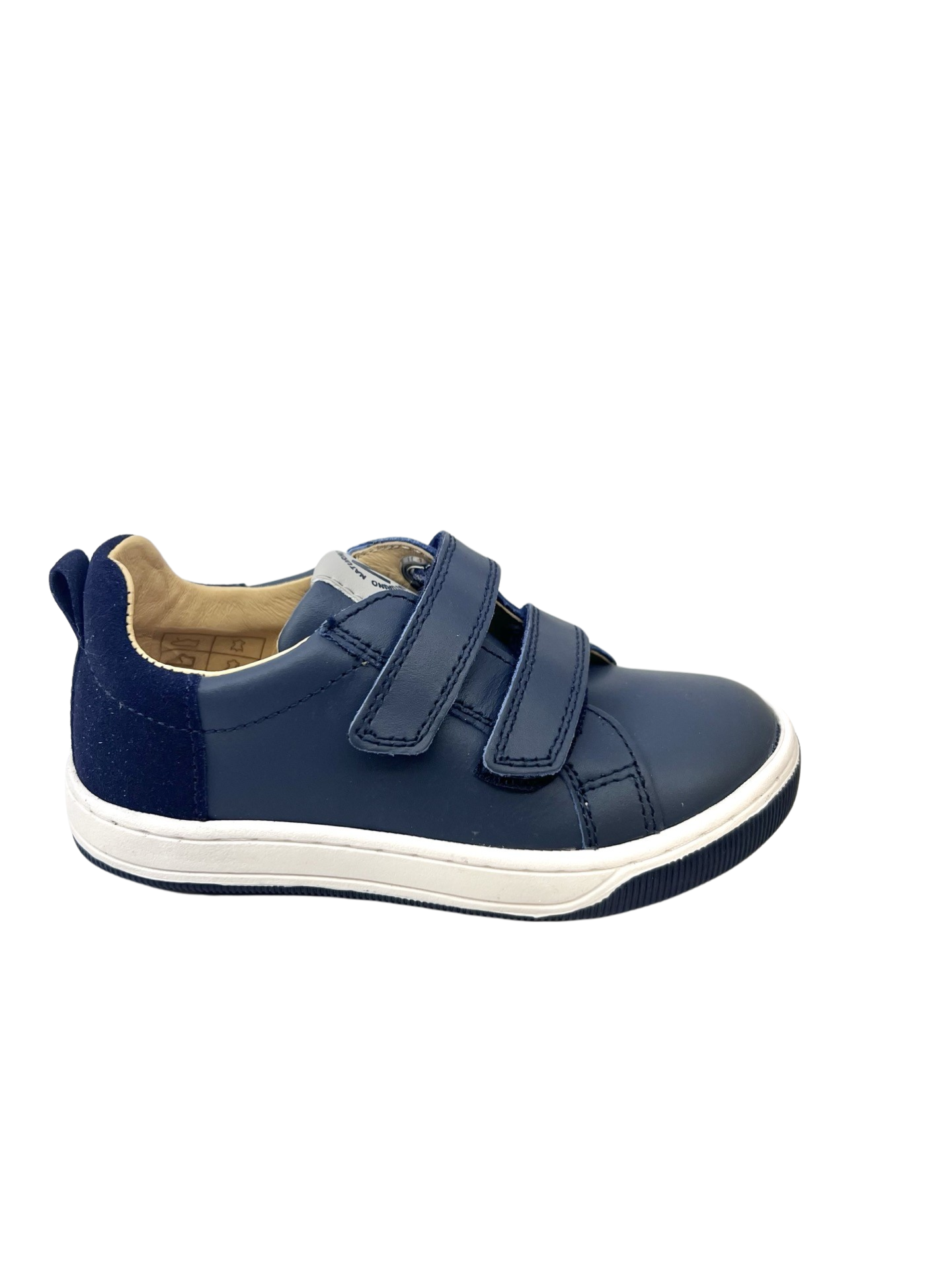 Naturino Navy Double Velcro Sneaker With Suede Back - Caleb