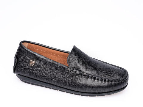 Venettini Black Pebbled Mocassin