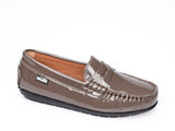 Venettini Taupe Patent Penny Loafer