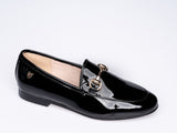 Venettini Black Patent Chain Loafer