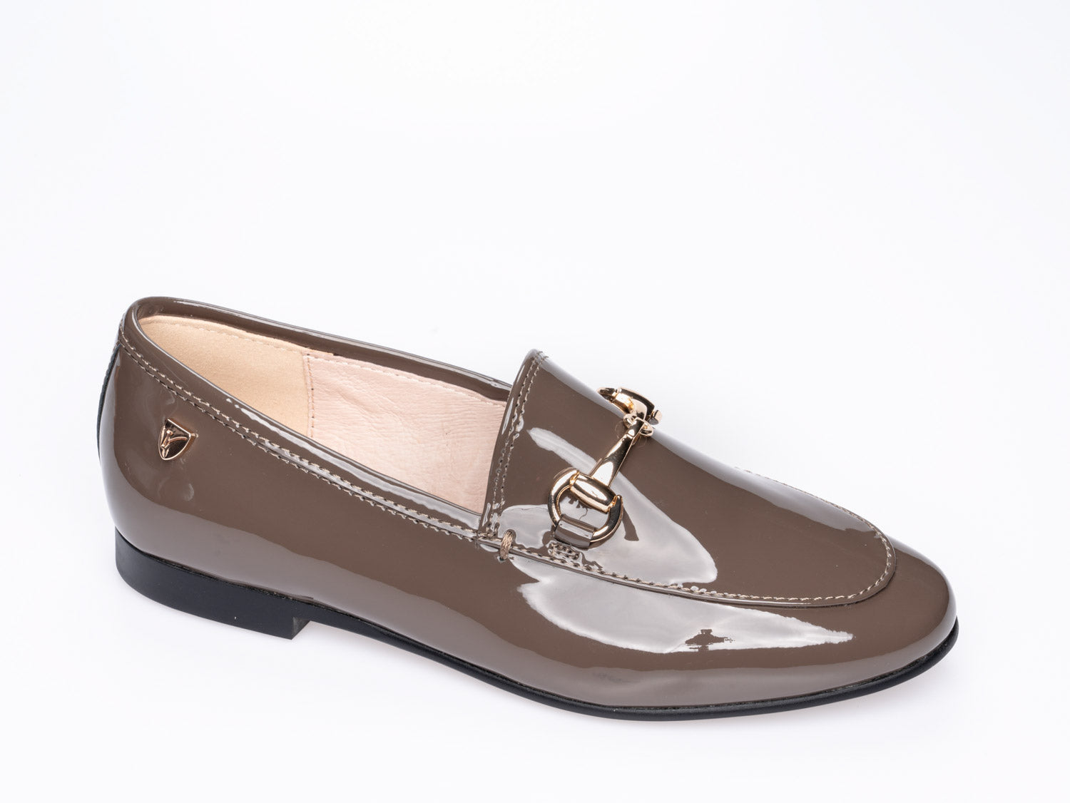 Venettini Taupe Patent Chain Loafer
