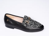 Venettini Black/Gray Fur Chain Loafer