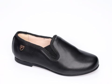 Venettini Black Leather Smoking Shoe