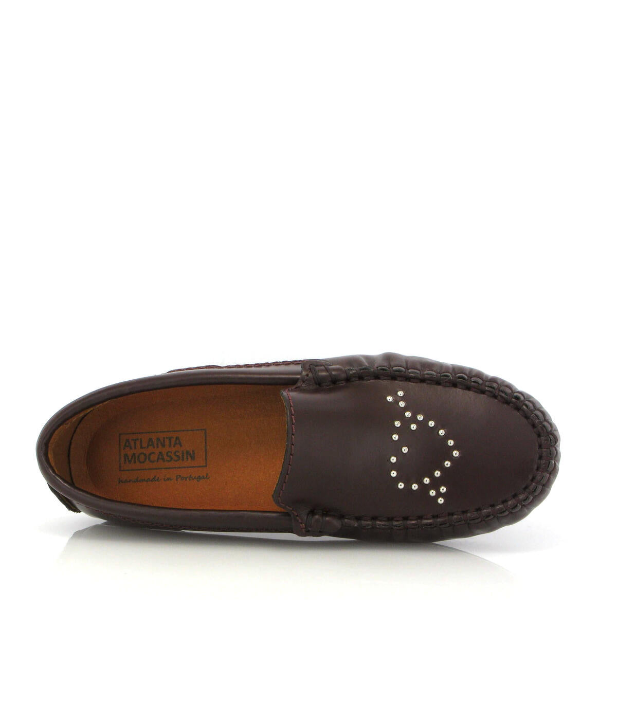 Atlanta Mocassin Burgundy Heart Stud Loafer