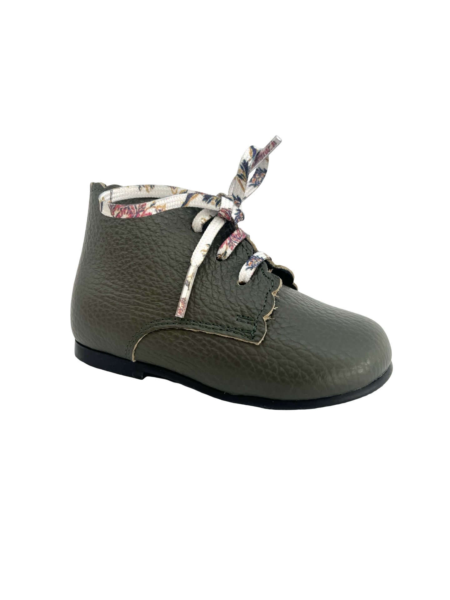 Blublonc Khaki Scalloped Baby Bootie