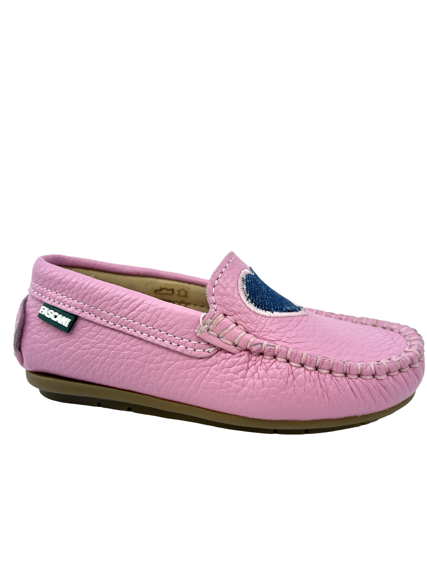 Fascani Pink Loafer with Denim Heart
