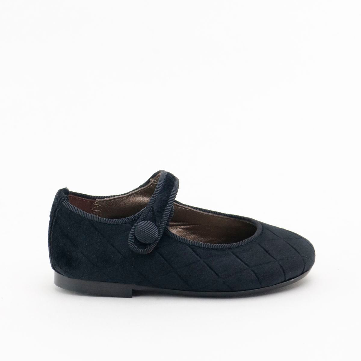 Papanatas Black Diamond Quilt Velvet Mary Jane