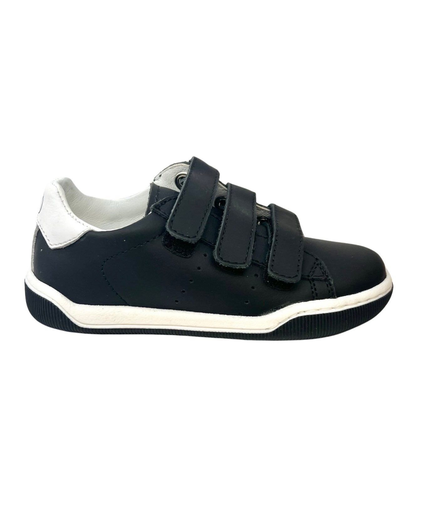 Naturino Black Triple Velcro Sneaker - Cliff