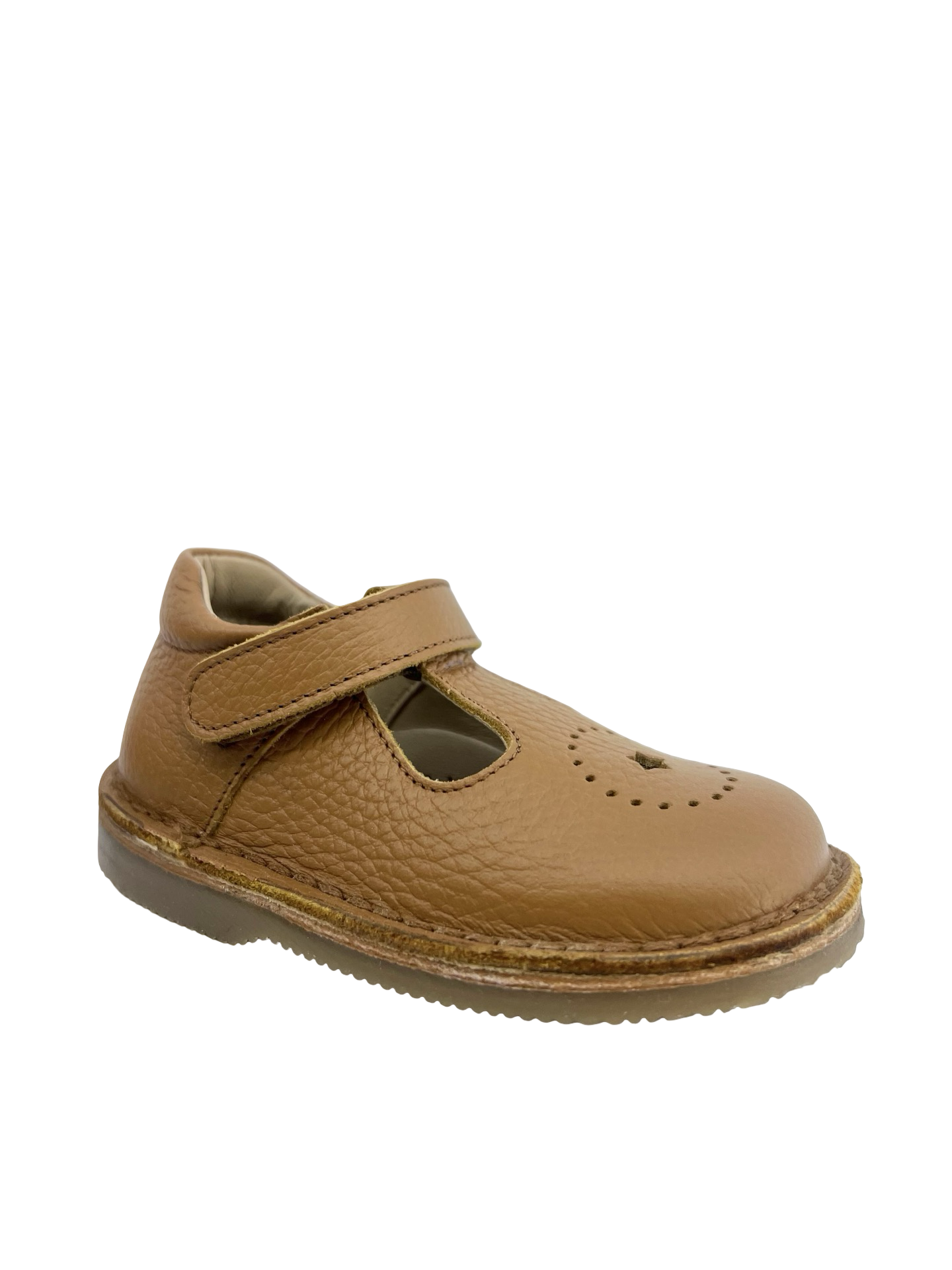 Jolee Cognac Baby Shoe with Star Perf