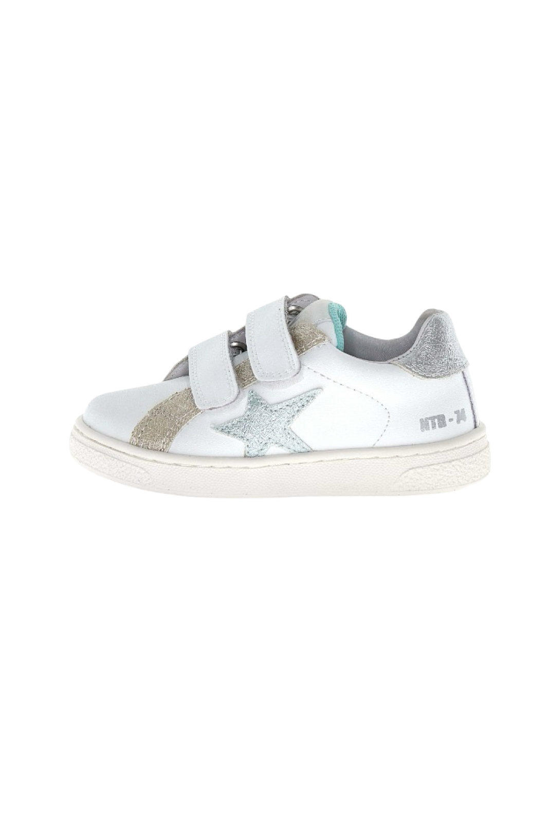 NATURINO PINN VL. CALF/MET GLITTER WHITE-PLATINUM-MENTOS