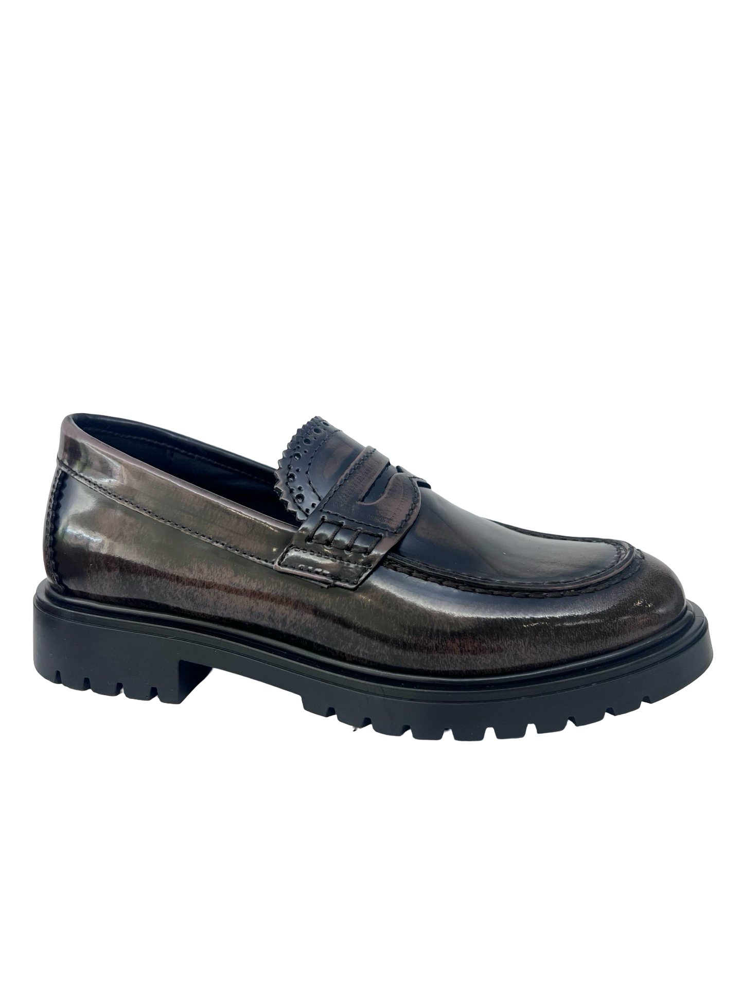 Blublonc Brown Washed Penny Loafer