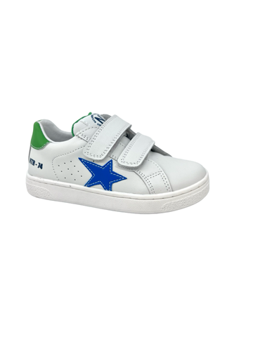Naturino Oltremare- Green Double Velcro Sneaker- Pinn