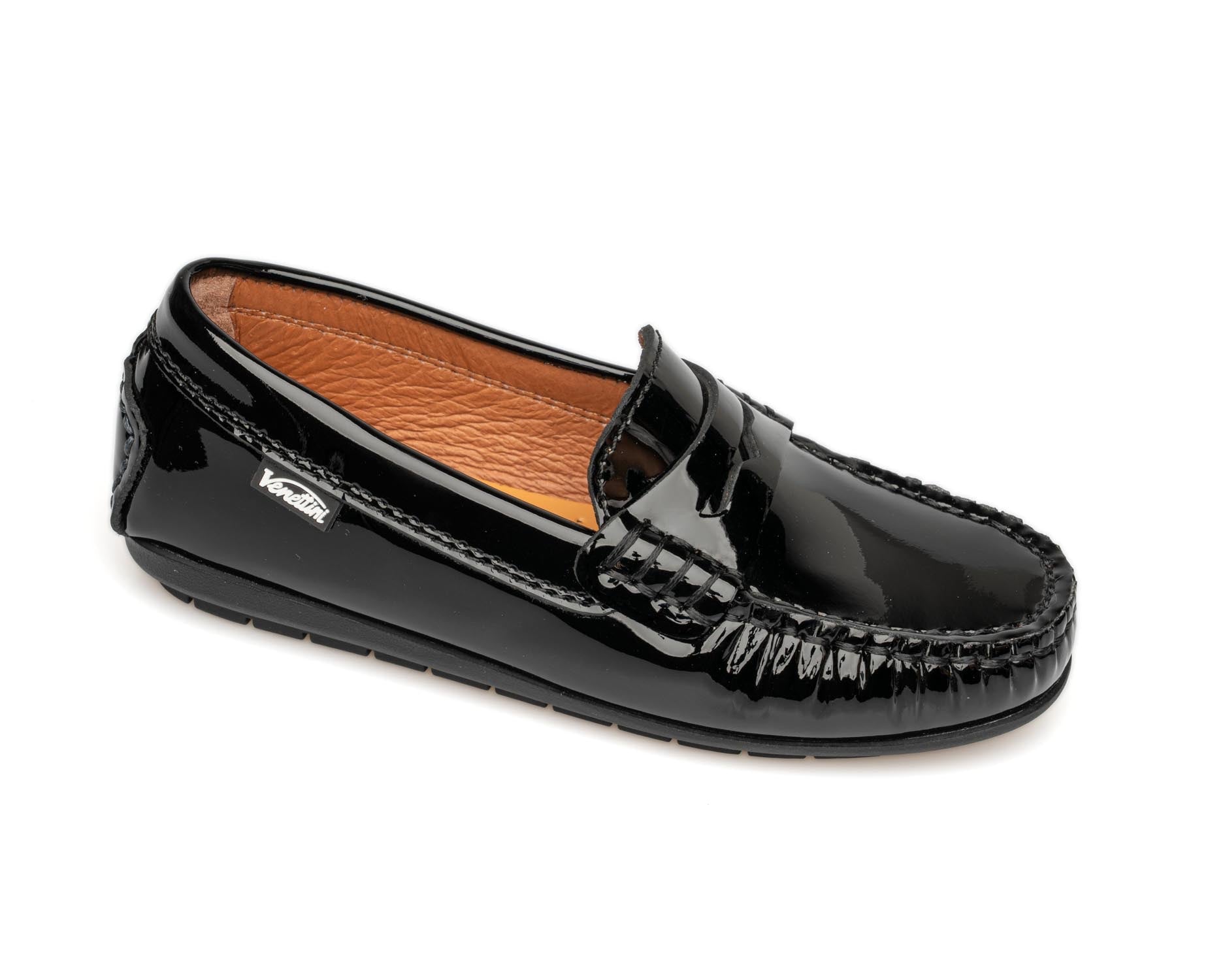 Venettini Black Patent Penny Loafer  2