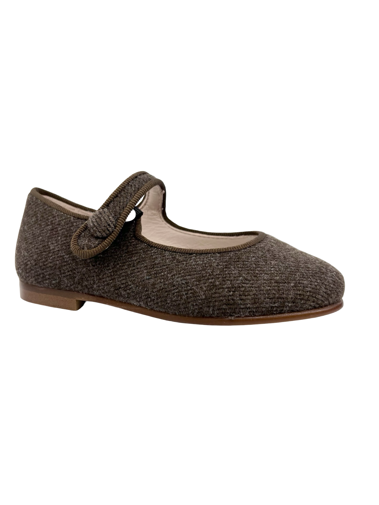 Beberlis Brown Fabric Snap Mary Jane