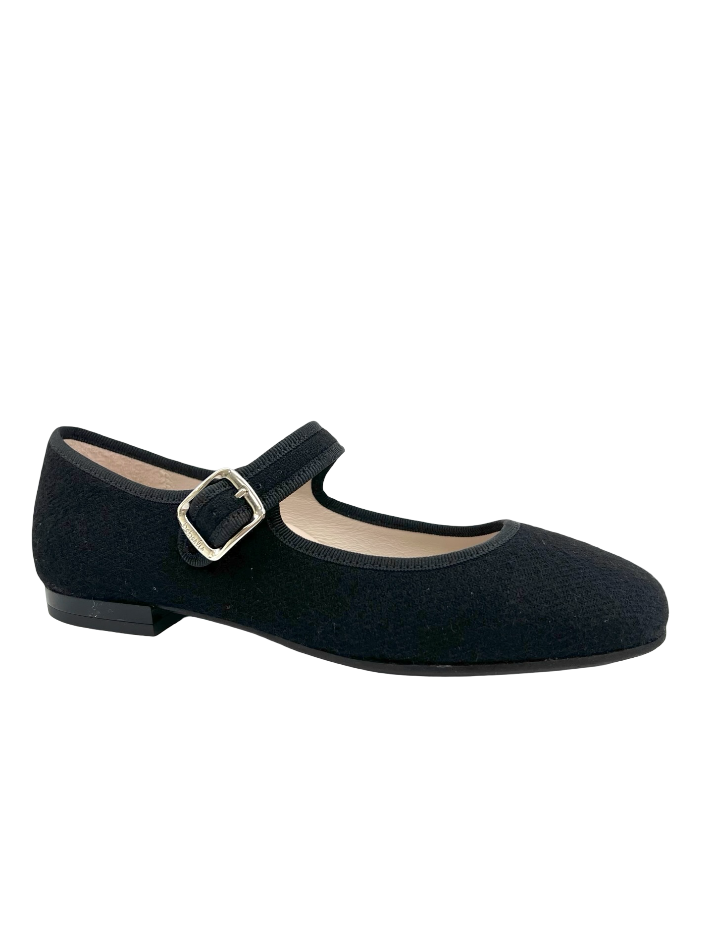 Beberlis Black Fabric Buckle Mary Jane