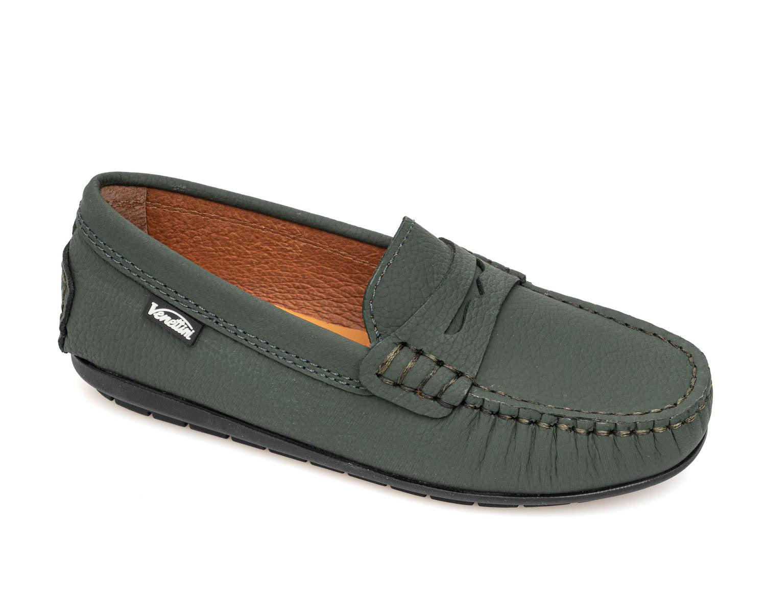 Venettini Green Embossed Gum Penny Loafer- Reese