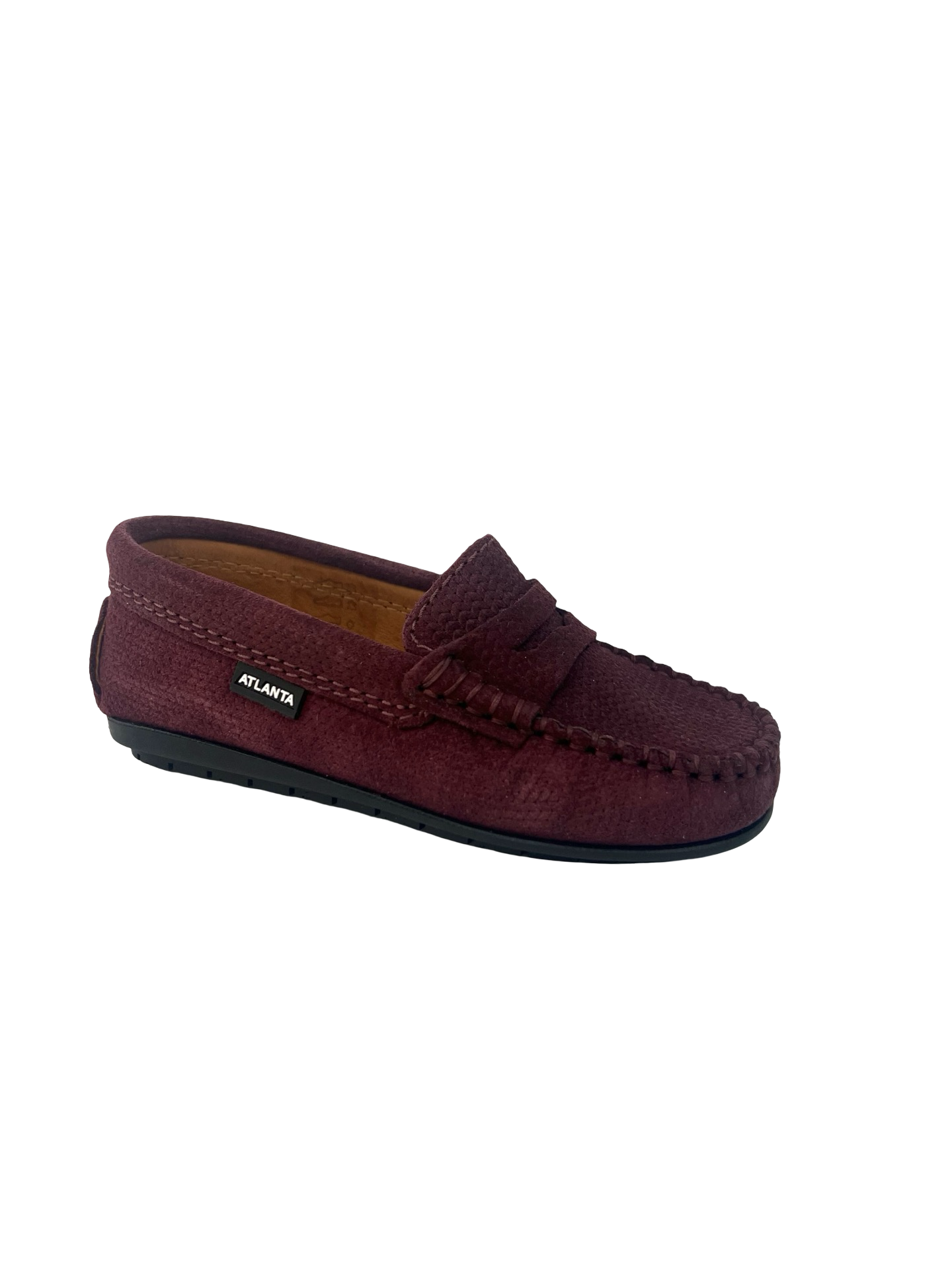 Atlanta Mocassin Burgundy Herringbone Penny Loafer