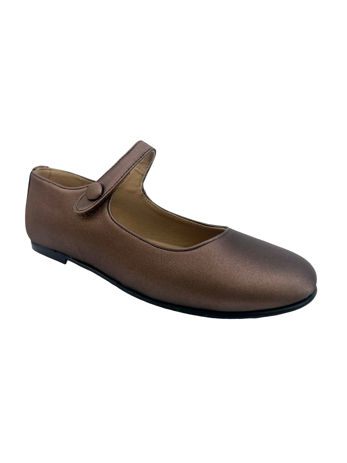 Maria Catalan Taupe Silk Mary Jane