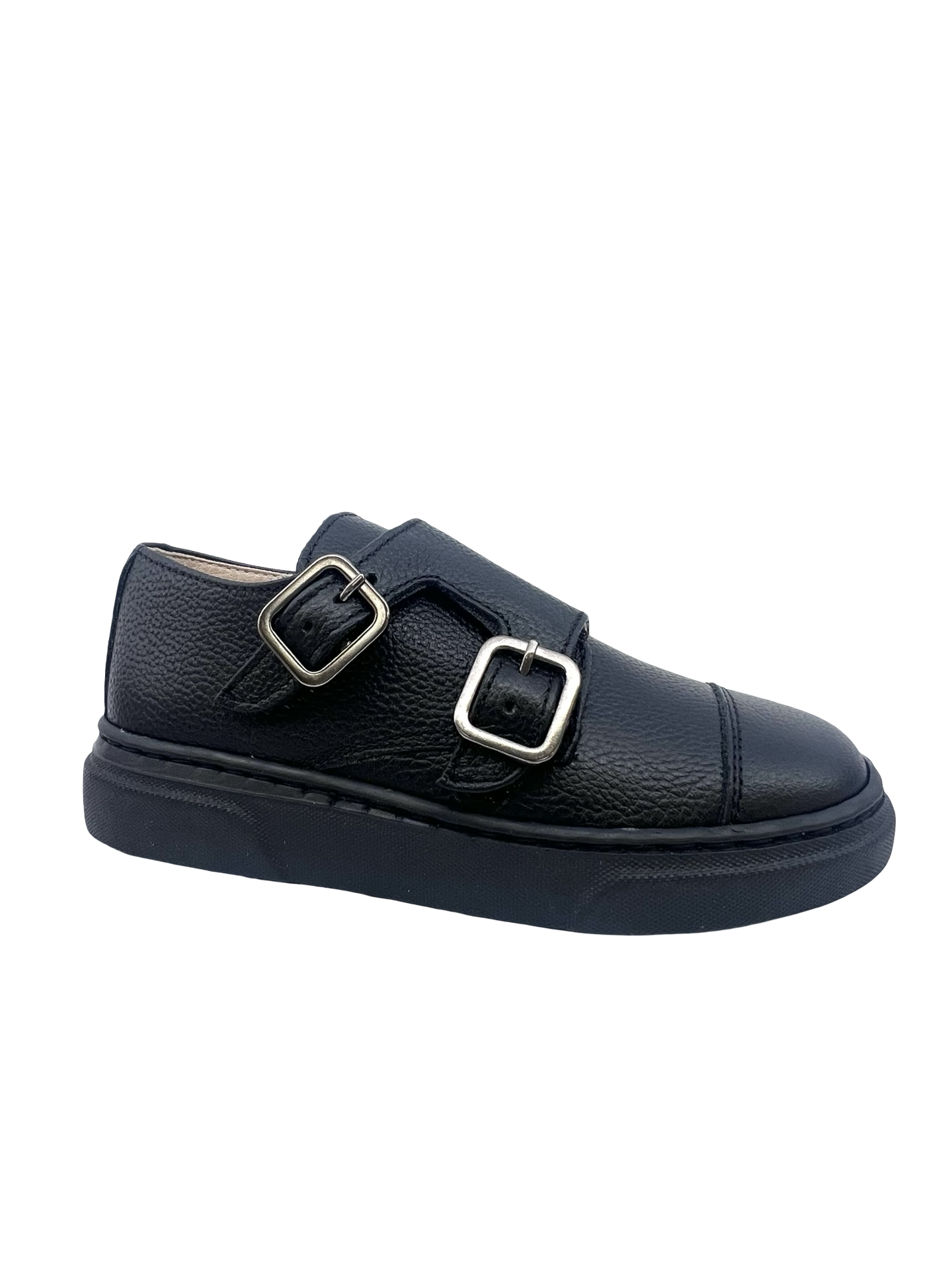 Blublonc Black Monkstrap Shoe