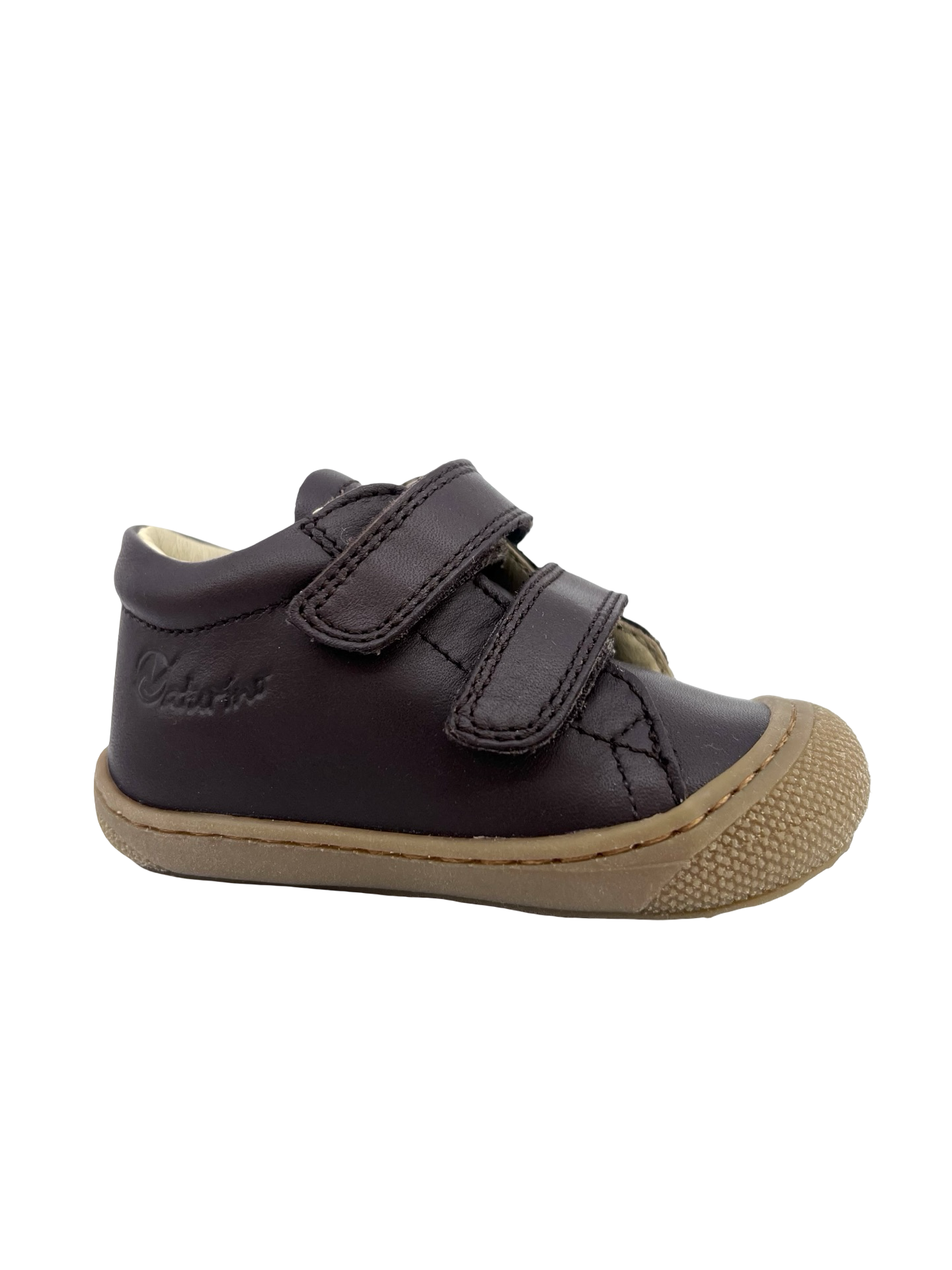 Naturino Dark Brown Double Velcro Baby Sneaker - Cocoon