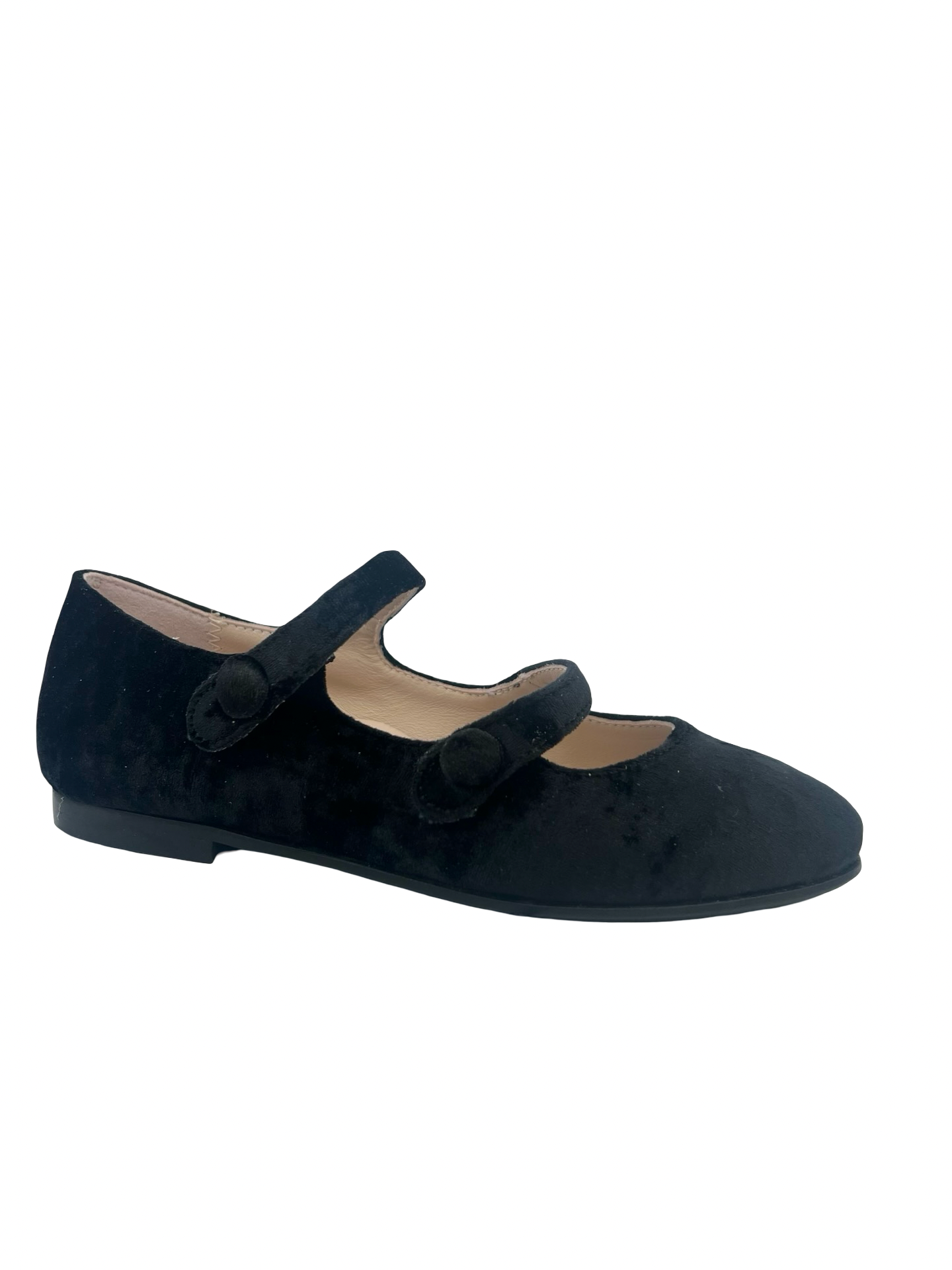 Beberlis Black Velvet Double Buckle Mary Jane