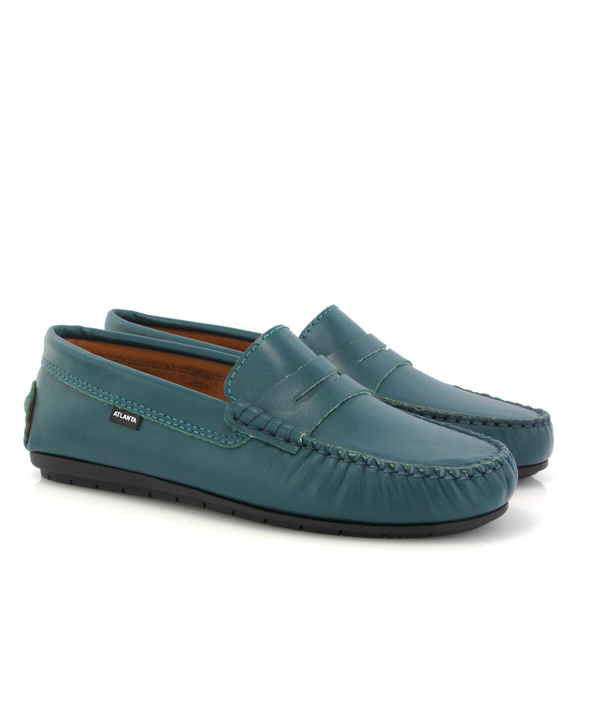 Atlanta Mocassin Turquoise Blue Penny Loafer