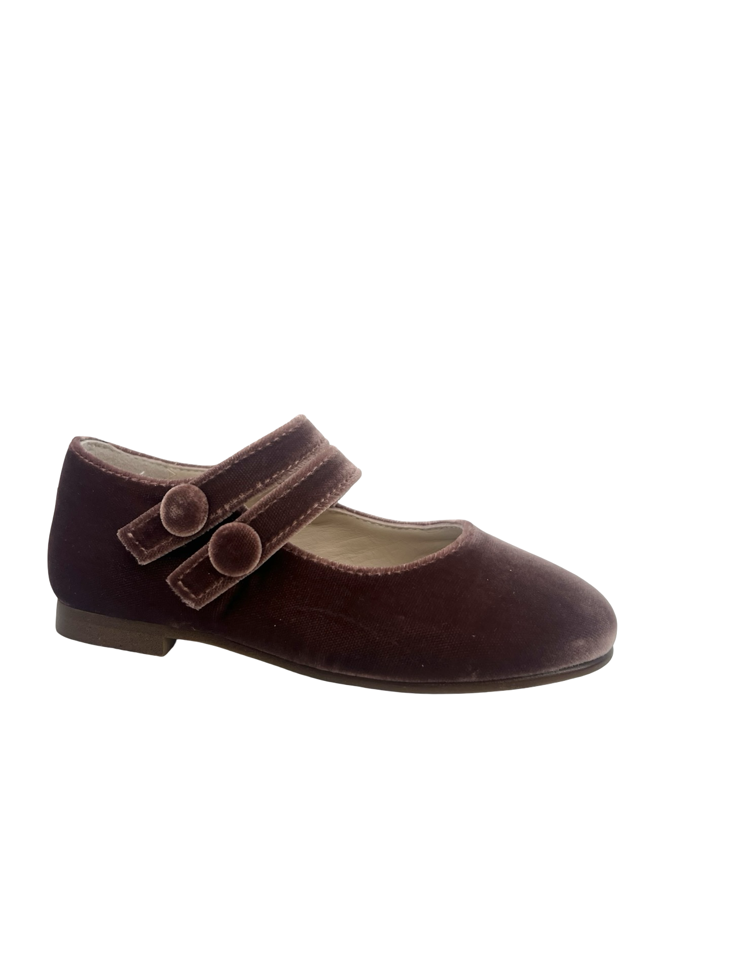 Beberlis Double Strap Old Rose Velvet Mary Jane